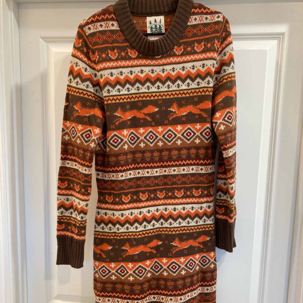 Kiel James Patrick Cozy Cabin Dress L Fox Print
